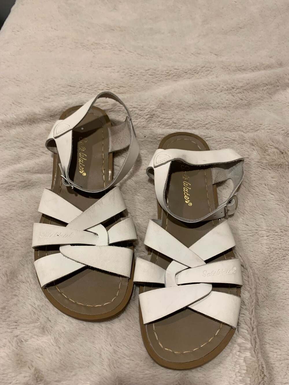 Salt Water The Original Sandal Size 5 White Leather